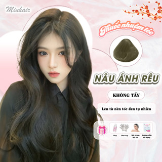Thuốc nhuộm tóc nâu, thuốc nhuộm tóc màu Nâu Ánh Rêu, Minhair, tặng kèm oxy trợ dưỡng và bao tay