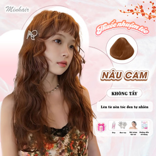 Thuốc nhuộm tóc Nâu, thuốc nhuôm tóc màu Nâu Cam tặng kèm oxy trợ dưỡng và bao tay