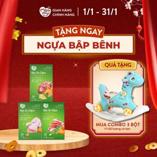 Combo 3 hộp bột ăn dặm Mămmy đổi vị cho bé từ 6 tháng tuổi: bột thịt bò bí đỏ, bột gà hầm cà rốt, bột sườn non 140g