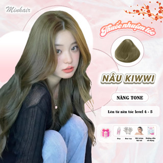 Thuốc nhuộm tóc Nâu KiWi không tẩy, tặng kèm oxy trợ nhuộm và bao tay mũ trùm bịt tai MINHAIR