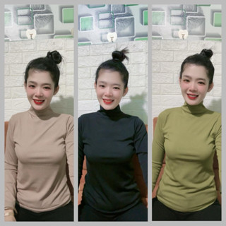  Áo  u  kem  cổ  lọ  from  ôm  từ  40-90kg vừa  vải gân tăm lạnh 