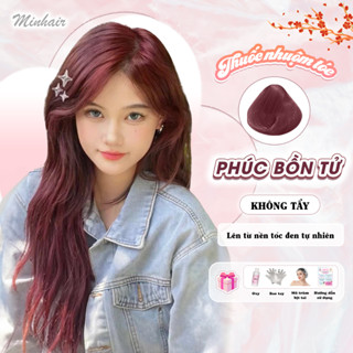 Thuốc Nhuộm Tóc Đỏ, thuốc nhuộm tóc Phúc Bồn Tử, MIN.HAIR tặng kèm oxy trợ dưỡng và bao tay