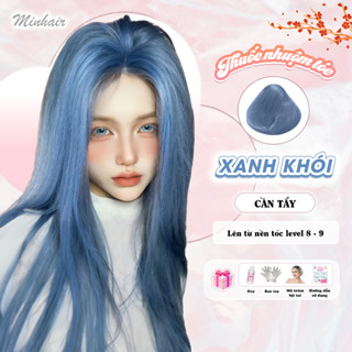 Thuốc nhuộm tóc màu xanh, thuốc nhuộm tóc màu Xanh Khói tặng kèm oxy trợ dưỡng và bao tay