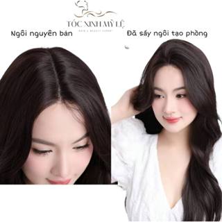 Tóc giả nguyên bộ 2 mái siêu da đầu ML50  (Tặng lược + dưỡng + lưới) chất tóc sợi tơ nhân tạo dài 55cm, Tóc xinh mỹ lệ
