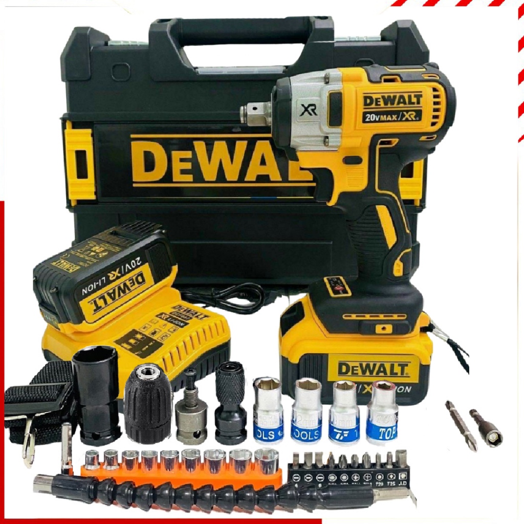 Máy Siết Bulong DEWAT 20V DCF887, Máy Vặn Vít ĐỘNG CƠ KHÔNG CHỔI THAN, Đầu 2 trong 1, Loại 2 PIN 10cell Có Đèn Báo Pin