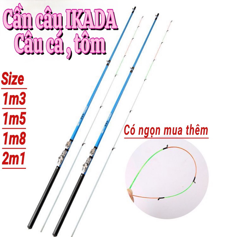 Cần ikada đọt mềm, Cần câu cá, câu tôm, câu mực giá rẻ IK10