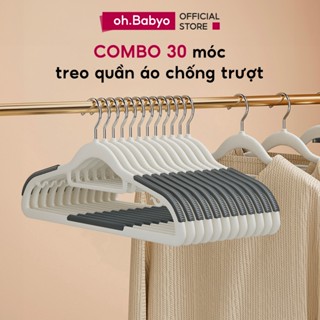 COMBO 30 Móc Nhựa Treo Quần Áo Chống Trượt Đa Năng ohBabyo Mắc Phơi Đồ Chống Nhăn Bền Bỉ Cao Cấp
