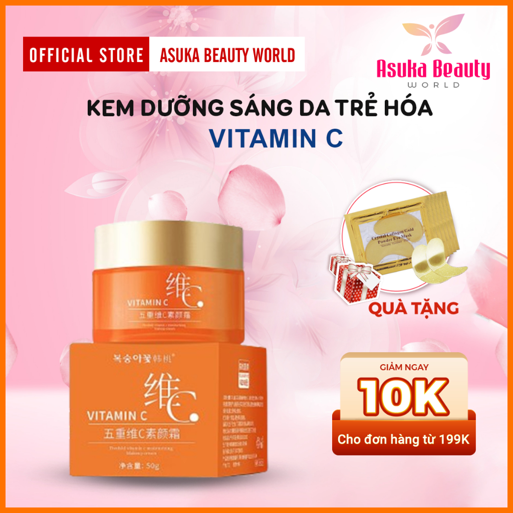 Kem Dưỡng Làm Sáng Da Vitamin C - Kem Lười Vitamin C Giúp Đều Màu, Trẻ Hóa Da, Chống Nắng SPF 30 PA+++