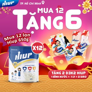 Thùng 12 Lon Sữa Bột Tăng Chiều Cao HIUP 650g Cho Trẻ Từ 2 - 15 Tuổi Với Công Nghệ Từ Hoa Kỳ