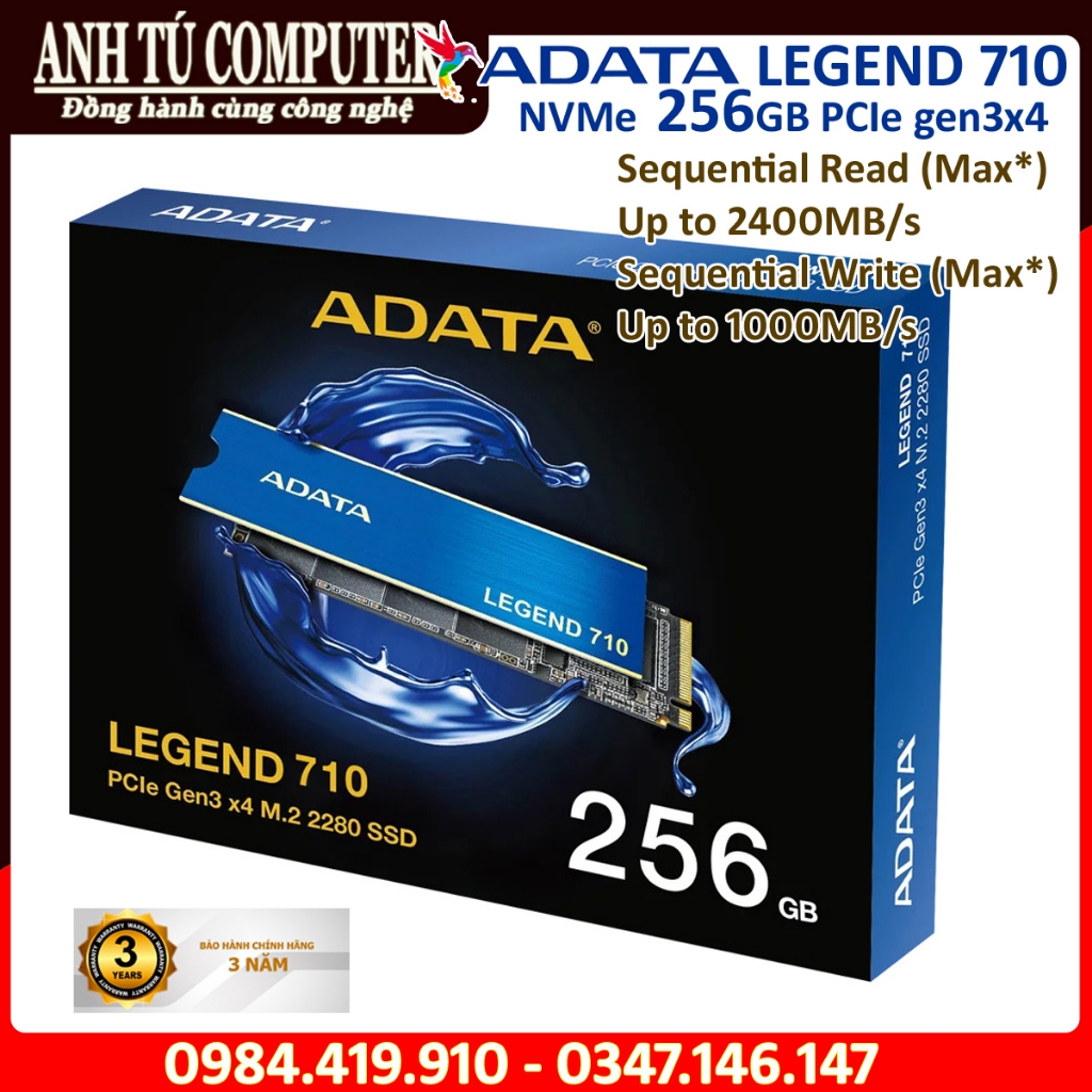 Ổ cứng SSD MVMe ADATA LEGEND 710 256GB PCIe Gen3x4 M.2 2280