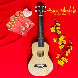 Ukulele Nâu Mặt Vàng Siêu Xinh Size Concert 23 Inch - Âm Thanh Vang, Dễ Chơi, Phong Cách Cho Người Mới Bắt Đầu