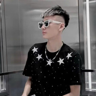 Áo Thun Ngôi Sao Kim Tuyến Nam Nữ Unisex Form Rộng Chất Liệu Cotton, Áo Phông Tay Lỡ Sinsoledad Mẫu Hotrend 2024