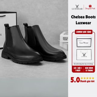 Giày Chelsea Boot nam LuxWear phiên bản cao cấp da bò nguyên tấm màu đen phong cách trẻ trung GC03