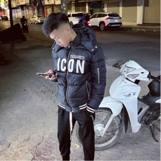  Áo Khoác Phao Nam Trần Bông Bản Thêu Da Túi Khóa Thời Trang Nam Chất Liệu Lông Vũ Phù Hợp Cho Nam 