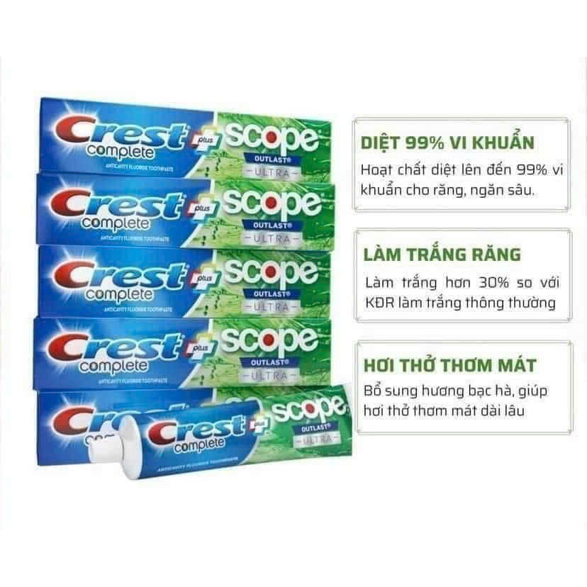 Crest scope mẫu mới 100% more freshness