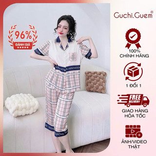  Bộ Ngủ Pijama Quần Lở Chất Lụa Latin Mát Tay Hoạ Tiết Sang Xinh Set Đồ Nữ Đồ Ngủ  GUCHI.GUEM 
