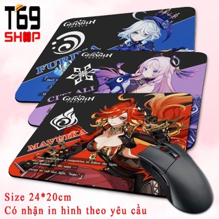 [Có nhiều mẫu] Lót chuột game Genshin Impact - Size 24x20cm