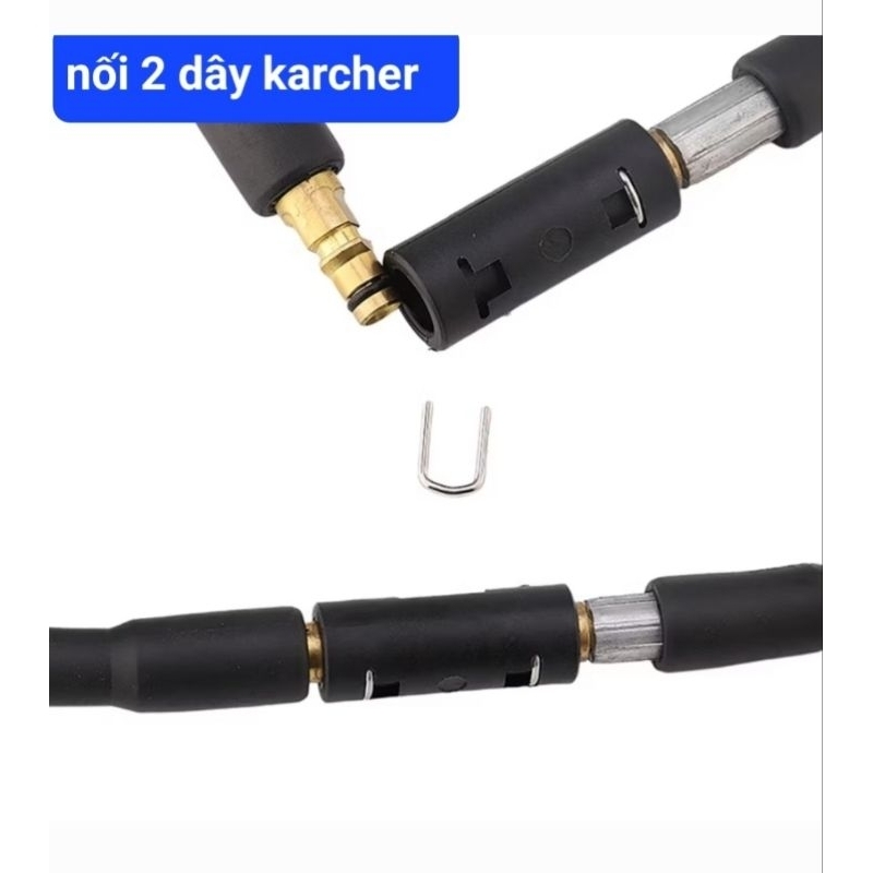khớp nối dây rửa xe karcher, đầu nối dây rửa xe karcher, ống nối dây rửa xe karcher ( nối 2 đầu cắm 