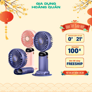 Quạt cầm tay mini gấp gọn DIDOOGLT 5 cấp độ gió sạc pin tiện dụng, làm từ nhựa ABS cao cấp, an toàn chống cháy nổ