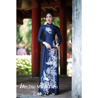 Áo Dài Chất Liệu Lụa SaTin Cao Cấp - Hàng May Và Thêu Thủ Công Tỉ Mỉ Từng Áo - Mã C47-2