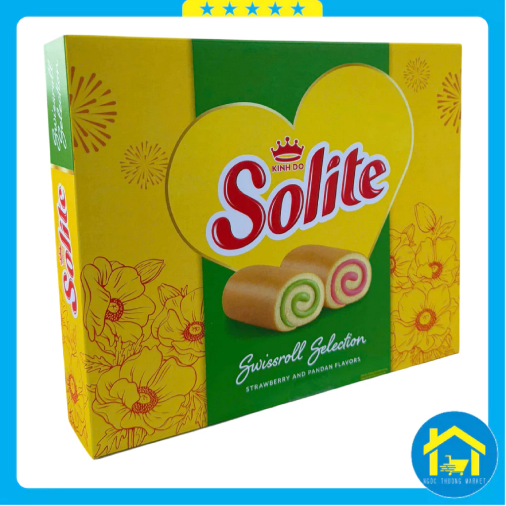 Bánh tết - Bánh Solite bông lan cuộn kem hộp 324g