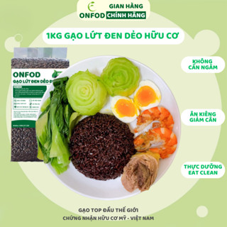 Gạo lứt đen dẻo điện biên organic ONFOD dành cho người giảm cân, thực dưỡng, ăn kiêng, tiểu đường, béo phì 500g 1kg