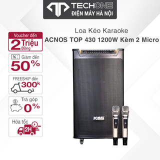  Loa Kéo Karaoke ACNOS TOP 430 Công Suất 1200W Bass 40cm Kèm 2 Micro hàng chính hãng - bảo hành 12 tháng 