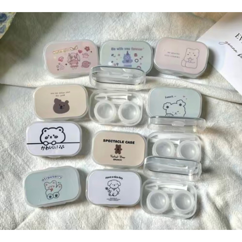khay mini gương full dụng cụ gắp đeo ( hỗ trợ đeo và bảo quản lens )