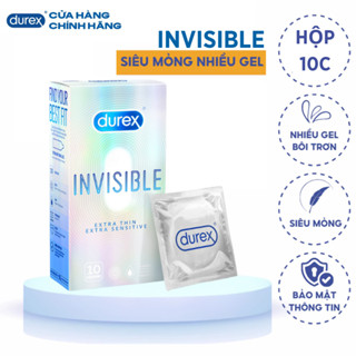 Bao Cao Su Durex Invisible Siêu Mỏng Nhiều Gel Hàng Chính Hãng
