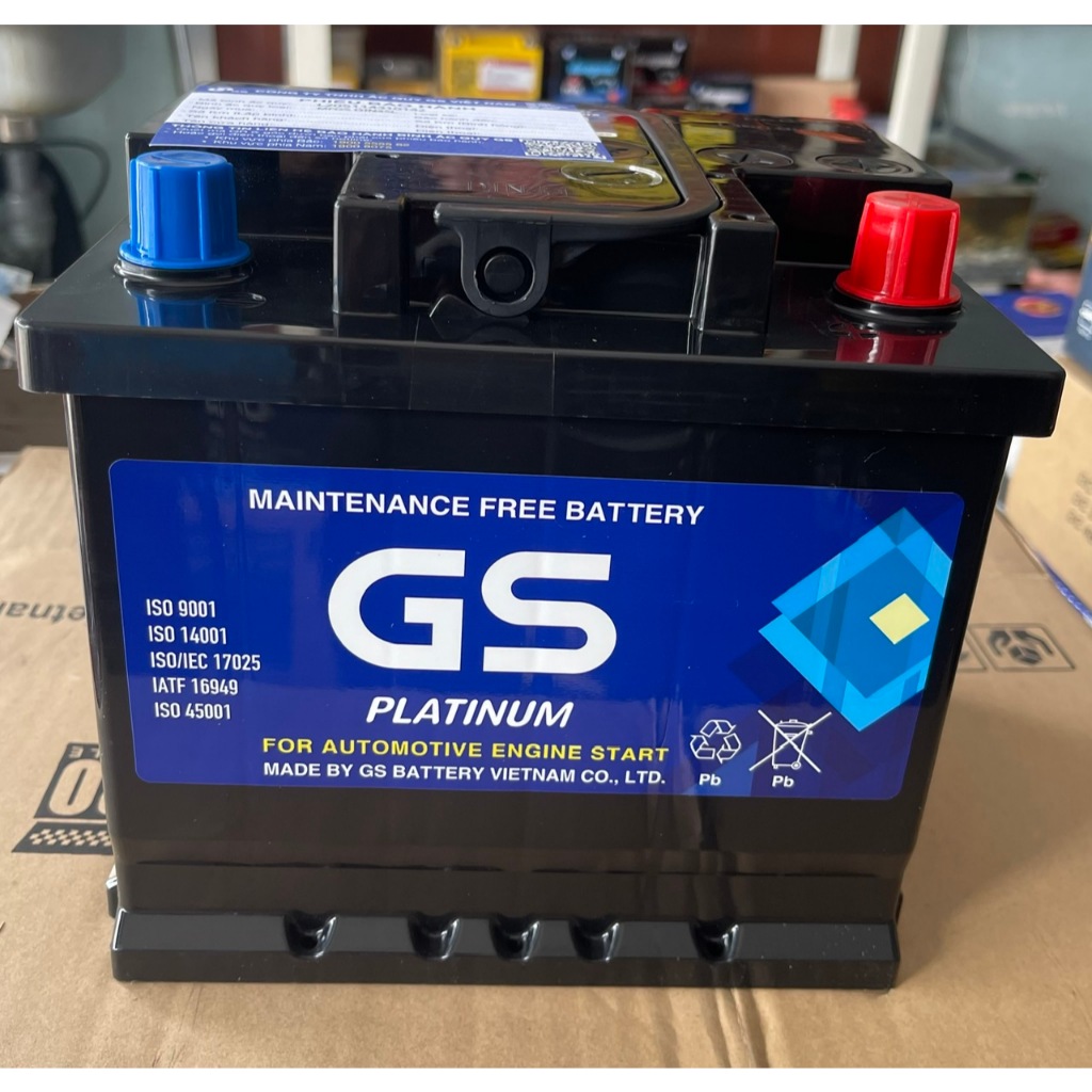Bình ắc quy ô tô GS MF DIN45L, 12V - 45Ah lắp Hyundai Accent, Hyundai Stargazer, Vinfast Fadil
