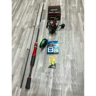 Bộ Combo Cần Câu Lure DYAWA & Máy Đứng Deukio FS 2000 tặng kèm Dây Dù PE Shimano Pitpull X8 & Nhái hơi 5g + khoá link