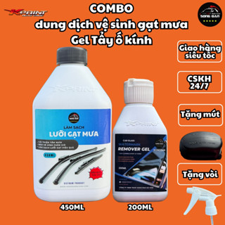COMBO LÀM SẠCH KÍNH LÁI SONG ĐAN 1 gel vệ sinh ố 1 làm sạch lưỡi gạt mưa ( tặng kèm mút và vòi )