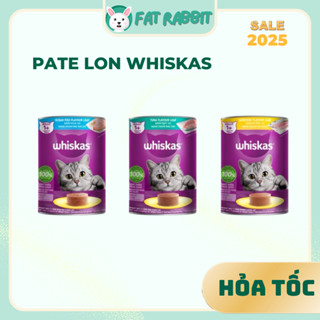 Lon 400gr Pate cho mèo Whiskas - thức ăn dinh dưỡng giúp lông bóng mượt, ngăn ngừa rụng lông