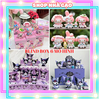   Full box đóng hộp  Blind box sét 6 mô hình Kuromi melody set 6 hộp quà bí mật kuromi Kuromi ngoại truyện Mô hình 