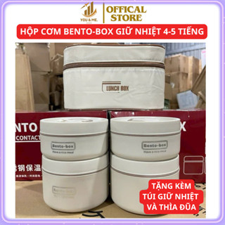 Hộp đựng cơm giữ nhiệt Bento tặng túi giữ nhiệt và bộ thìa đũa, cặp lồng cơm văn phòng giữ nhiệt cao cấp