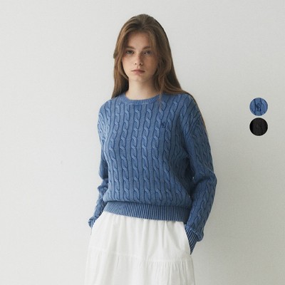 Áo Len WHO.A.U Surf Bear Washing Cable Pullover(F)_WHKAE4951F