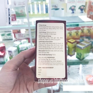 (60 viên) Sâm Nhung Bổ Thận HADIPHAR (Hà Tĩnh)