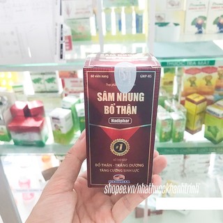 (60 viên) Sâm Nhung Bổ Thận HADIPHAR (Hà Tĩnh)