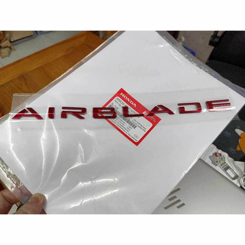 tem ốp sườn bụng sau ab air blade màu đỏ 125 150 160 2021 2022 2023 2024 ( giá 1 cái )