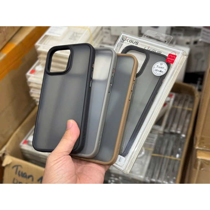 Ốp Likgus TUAN Lưng nhám viền màu ip 16 / ip16 pro / ip16 plus/ ip16 pro max