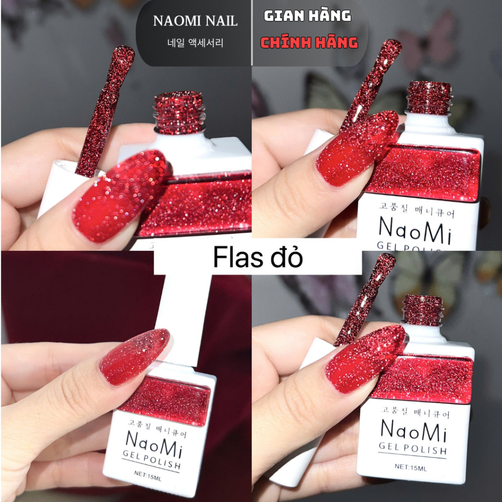 Sơn flash đỏ Naomi sơn nền móng nail chủ đề tết 2025