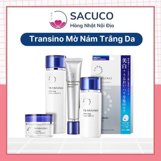  Bộ sản phẩm Kem dưỡng kem đêm tinh chất sữa rửa mặt  kem chống nắng Transino trắng da mờ thâm nám Nhật Bản 