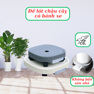 Đế lót chậu cây có bánh xe, kệ lót chậu cây có bánh xe và khay hứng nước thừa chịu lực tới 80kg
