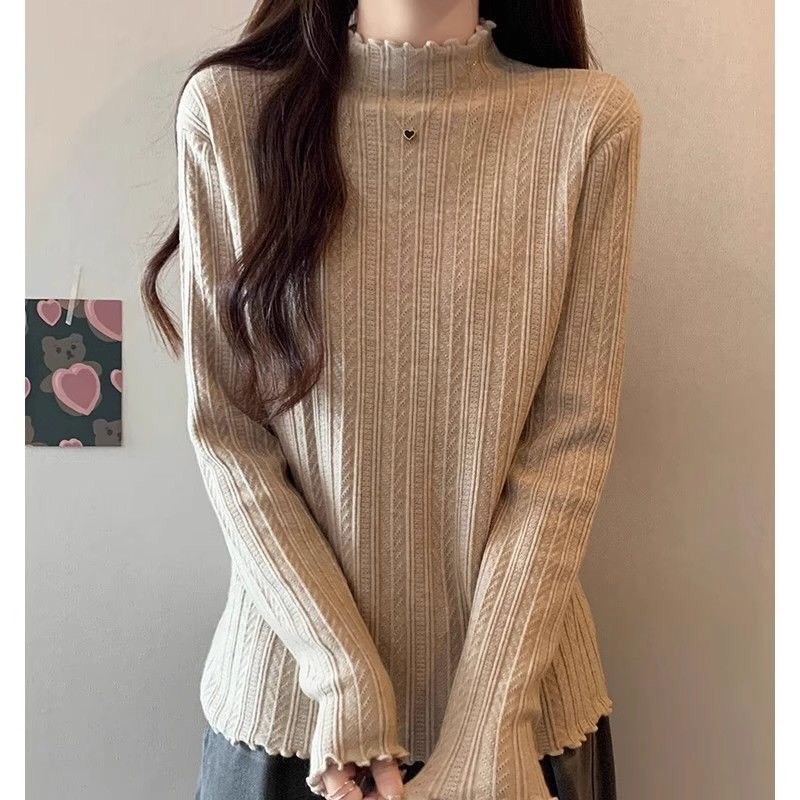 Áo Len Giữ Nhiệt Dài Tay, Áo Len Tăm Co Giãn Cổ 3p Sóng Phối Hoạ Tiết Thổ Cẩm Dáng Ôm Body Dễ Phối Hàng Qccc Shopquacam | BigBuy360 - bigbuy360.vn