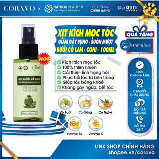 Xịt Kích Mọc Tóc Bưởi Cỏ Lam Cohi Phục Hồi & Khỏe Tóc Không Bết Dính, Ngứa, Ngăn Ngừa Hói 100ml Hathor Beauty - Coravo