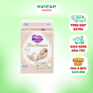 Tã/ Bỉm Merries First Premium Dán NB-66/ S-60/ M-48, Quần M-46/ L-36/ XL-32 mềm mại, thấm hút tốt