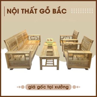 Bàn Ghế Sofa Đối Gỗ Sồi Nga Tự nhiên Cao Cấp, Khả Năng Chịu Lực Tốt, Độ Bền Cao