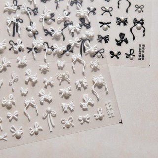 Sticker Lụa hình nơ dán nail trang trí móng