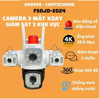 Camera Yoosee 3 Mắt 3 Màn Hình 12X ZOOM - Chuẩn 12Mpx Siêu Nét Góc Rộng, Ban Đêm Xem Có Màu, Xoay 360 Độ
