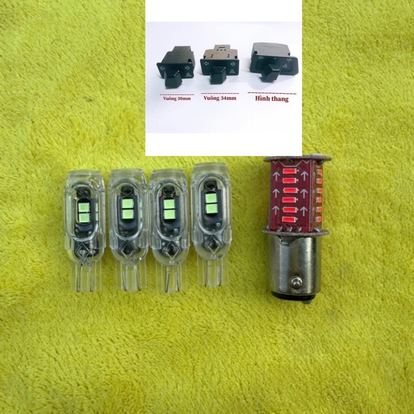 Combo hazard Wave/Vision/Ab/ 4 Xi Nhan F1 +Công tắc Haza + Hậu Audi